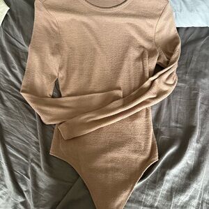 Abercrombie Long Sleeve Tan Bodysuit